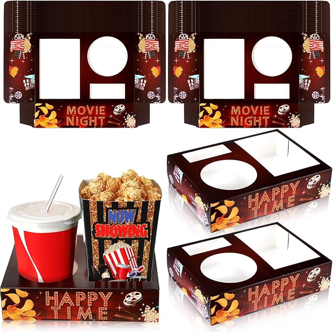 Faccito 36 Pcs Movie Night Snack Trays Movie Theater Snack Boxes Night Supply by Faccito
