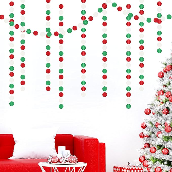 Red-Green White Christmas Party-Decorations Streamers - 52Ft Hanging Mexico - Image 6