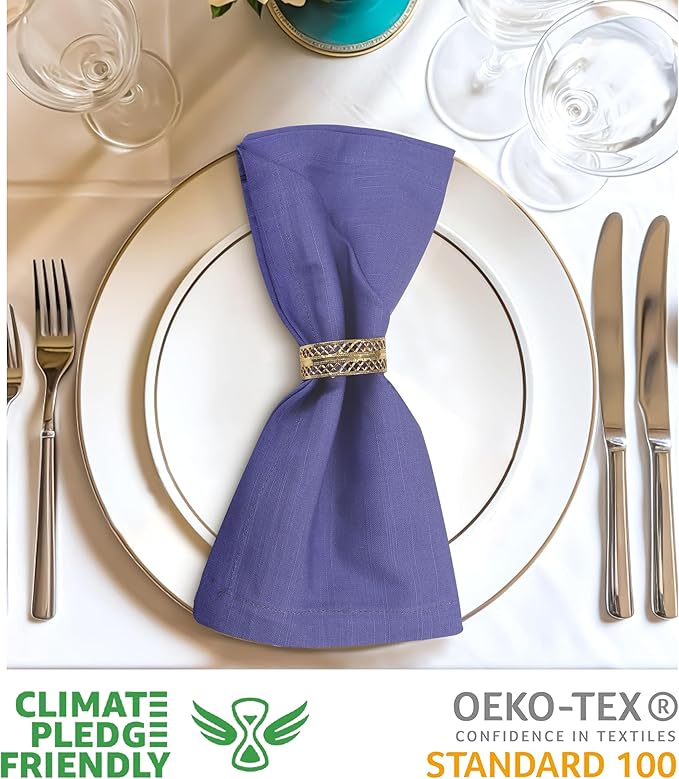 Urban Villa Easter Dinner Napkins Solid Lilac Color Cloth Napkins Oversized - Image 3