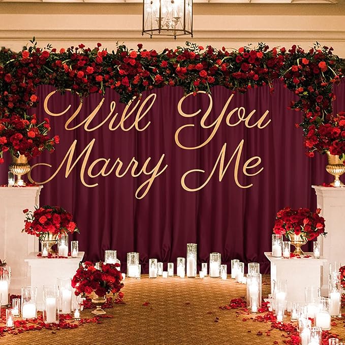 MYSKY HOME Burgundy Backdrop Curtains - Image 3