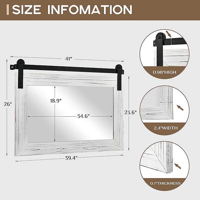 COGOOD Farmhouse Barn Door Mirror - Image 5
