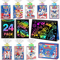 Party Favors for Kids: 24 Pack 4th of July Rainbow Scratch Art Notebook by FEREDOKIDS