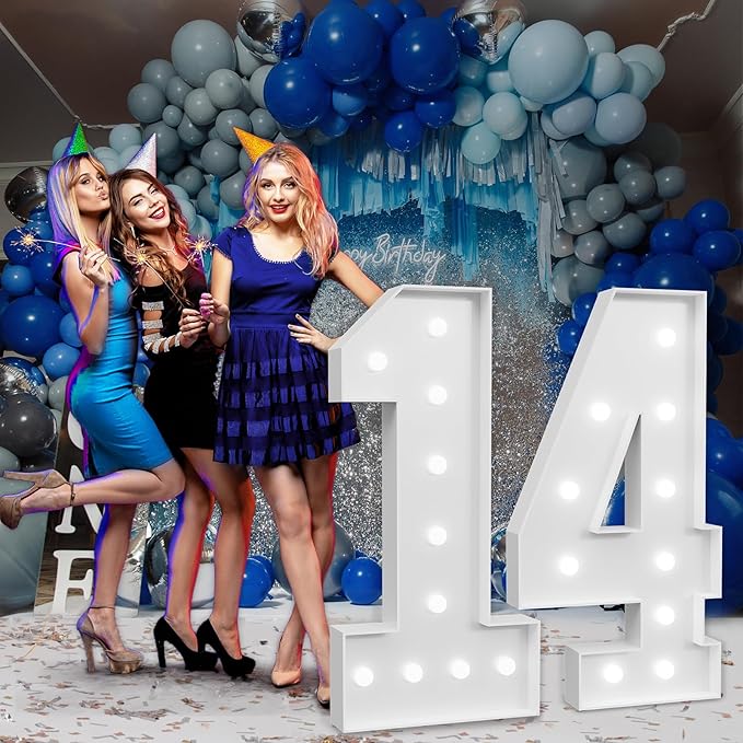 Marquee Numbers Large 14th-Birthday Decorations: 4ft Light Up Number Party - Image 7