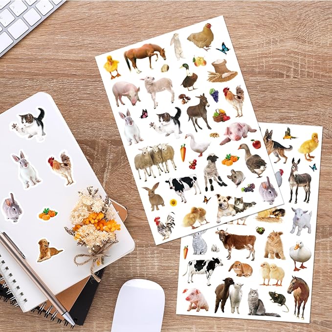 Farm Animals Stickers 720 Count Farm Animal Barnyard Cow Sheep Chicken Stickers - Image 6
