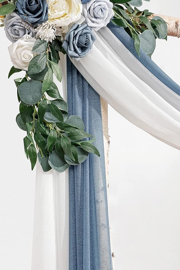 Floroom Wedding Arch Draping Fabric 2 Panels 20Ft Chiffon Fabric Drapes Arbor - Image 5