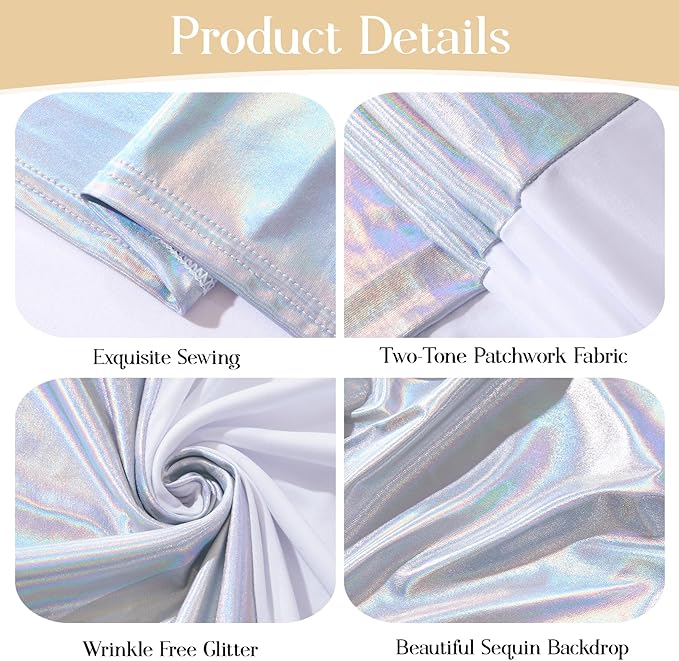 Silver and White Arch Backdrop Cover - Image 2