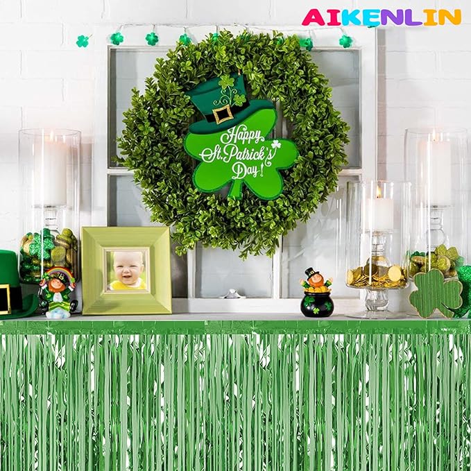 6 Pack 29x108 Inch Metallic Foil Fringe Tinsel Table Skirts Banner - Image 4