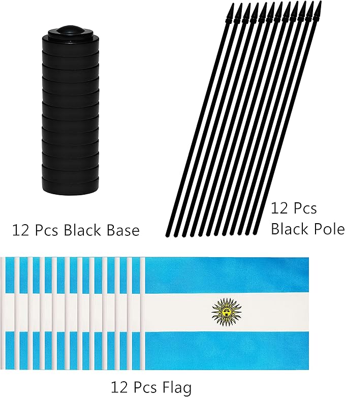 12 Pack Argentina Desk Flags Set, Argentine Small Mini Table Office Flags - Image 3