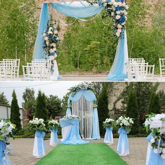 6 Panels Wedding Arch Drapery Baby Blue 28"x20Ft Wedding Arch Draping Fabric - Image 2