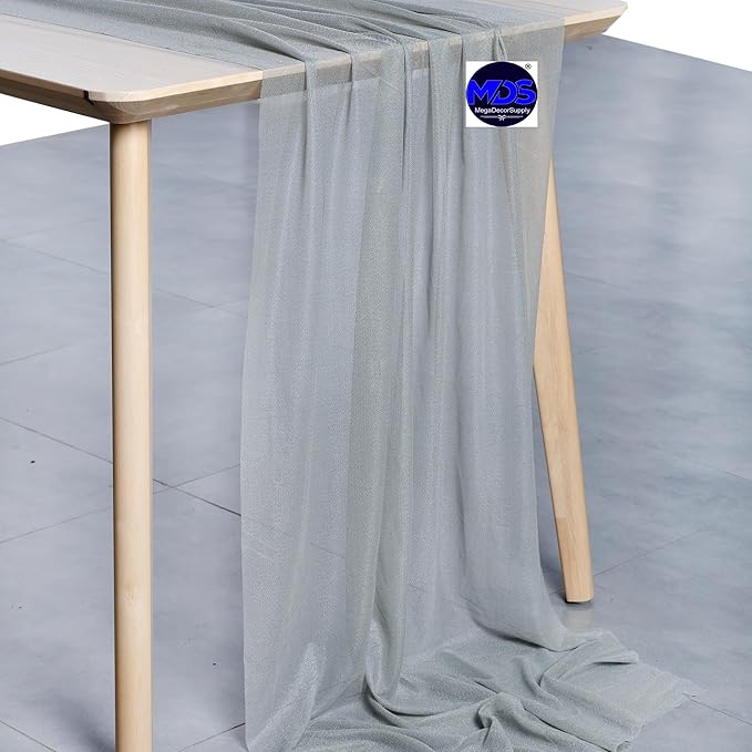 MDS 2 Pack 10ft Chiffon Table Runner 29 x 120 Inches Sheer Wedding Runner - Image 2