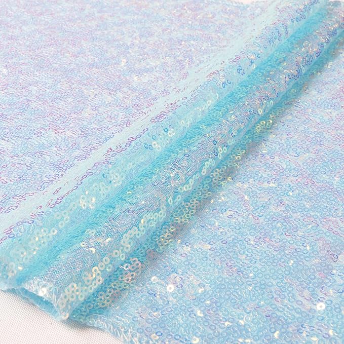 ShinyBeauty Aqua Photo Backdrop 8FTx10FT Sequin Curtain Sparkle Drapes - Image 7