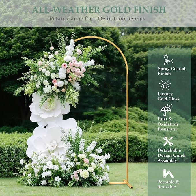 7.2FT Arch Backdrop Stand for Parties, Metal Balloon Arch kit Stand - Image 4