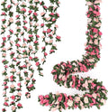 KHOYIME 18 Pack 144 FT Artificial Flower Garland, Fake Pink Roses Vines Silk by KHOYIME