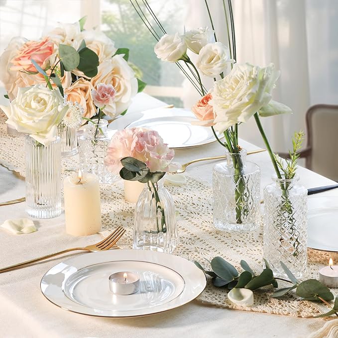 ComSaf Glass Bud Vases Set of 32, Small Clear Bud Vases in Bulk, Mini Flowers - Image 3