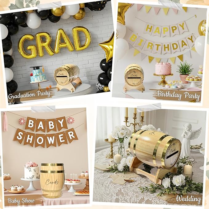 OurWarm Wooden Wedding Card Box - Image 6