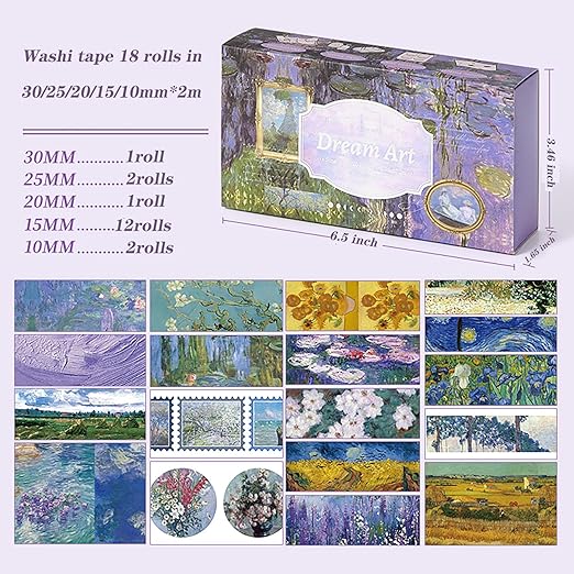 18 Rolls Washi Tape Set Art washi Tape - Image 5