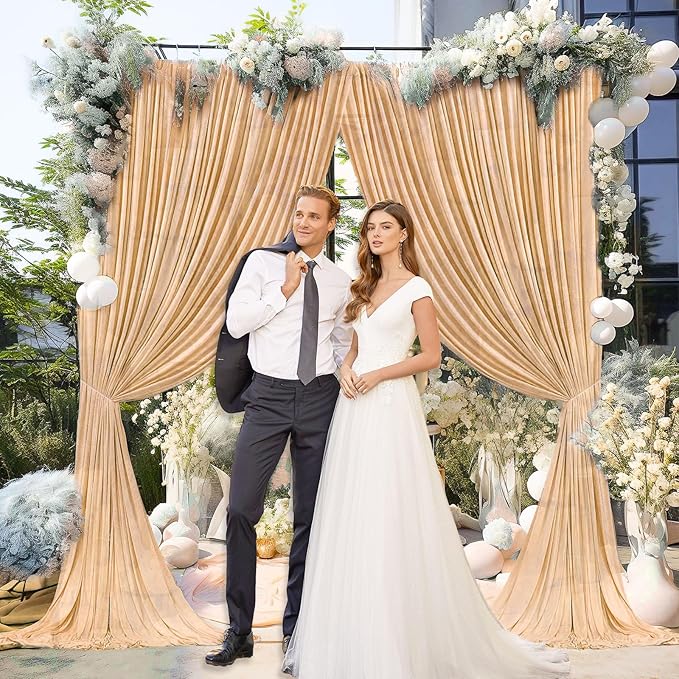 10 x 7 Feet Champagne Backdrop Curtain - Image 6