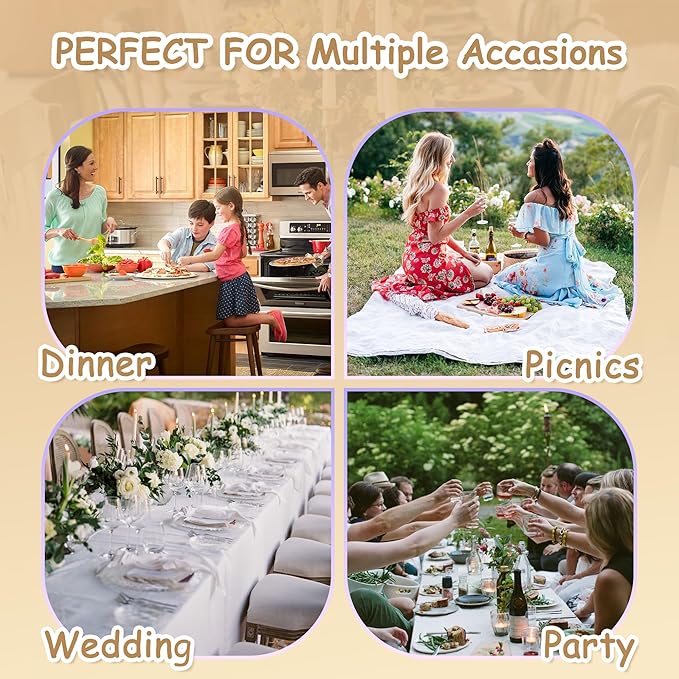 MYSKY HOME Table Cloth 60x84 in Rectangle Table, Heavy Duty Cotton Tassel Linen - Image 5