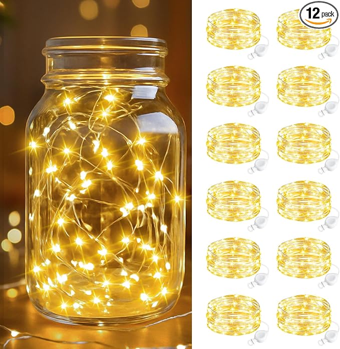 btfarm 12 Pack Fairy Lights Battery Operated, 7FT 20 LED Mini String Lights by btfarmdecorativelighting