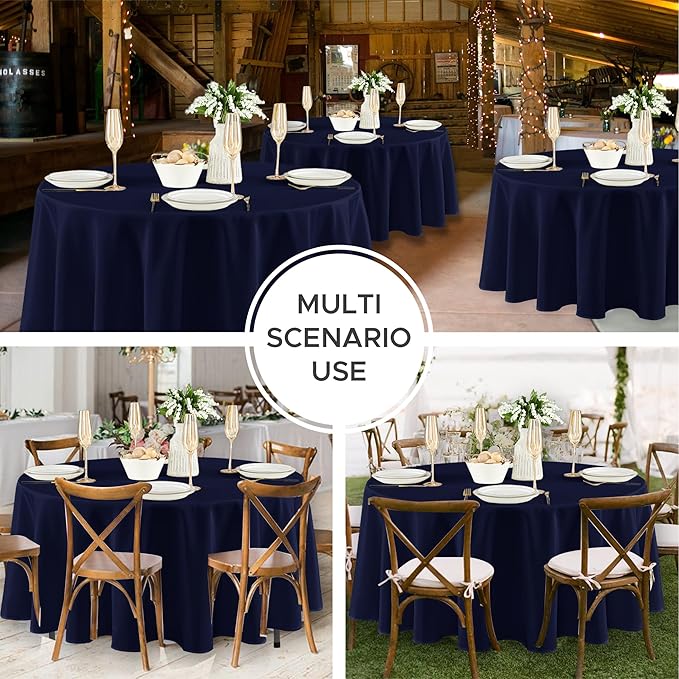 Fitable 8 Pack Round Tablecloths: Stain Resistant Wrinkle Free Circle Table - Image 5