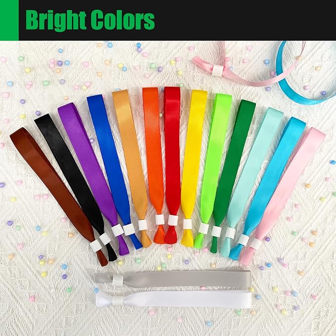 100 Pcs Cloth Event Wristbands, Event Wristbands, Colored Wrist Bands - Image 3
