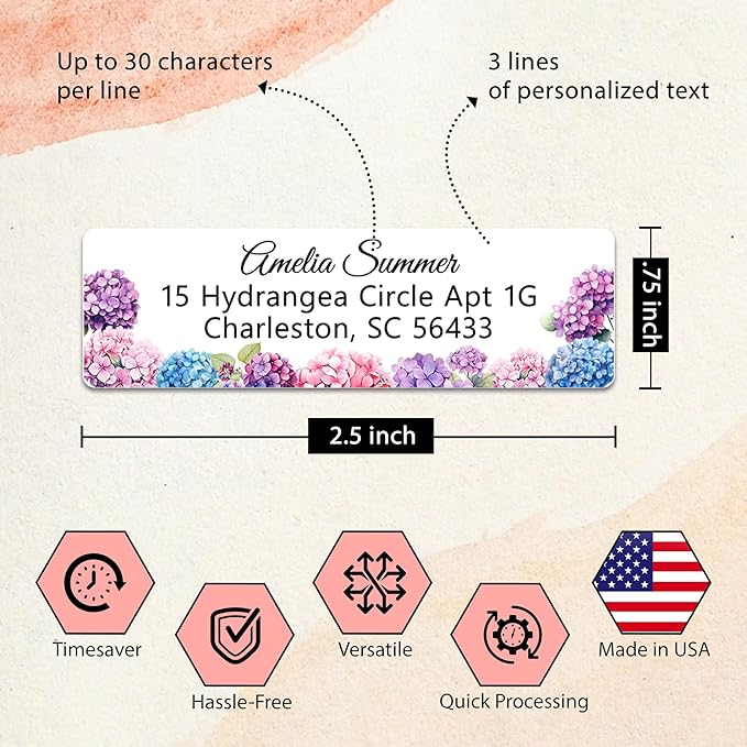 Personalized Return Address Labels Floral - Image 3