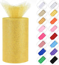 Glitter Tulle Rolls 6” by 50 Yards Sparkle Tulle Fabric Ribbon Sequin Tulle by ICOSHOW