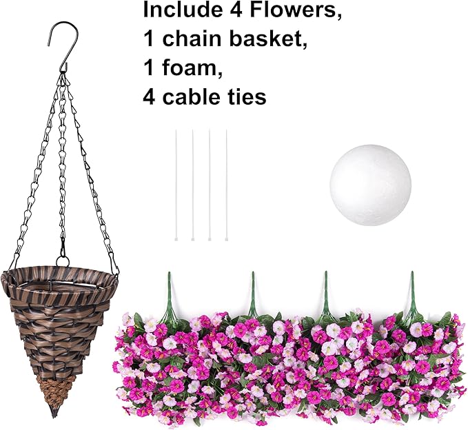 Artificial Fake Hanging Flowers Basket - Image 2