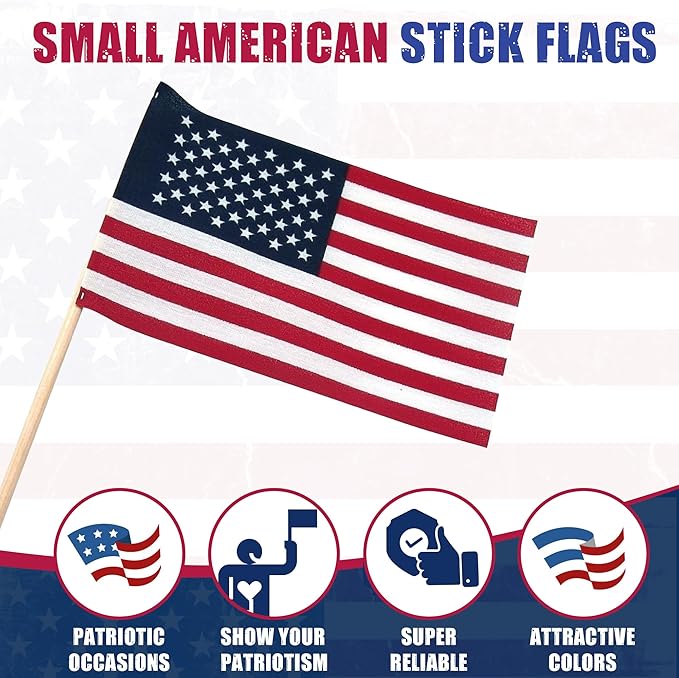Super Tough Small American Stick Flags 4’’x6’’ - Image 2