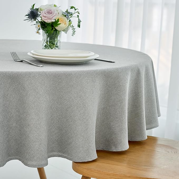 maxmill Linen Textured Tablecloth Spill-Proof Stainproof Wrinkle Free Washable - Image 2