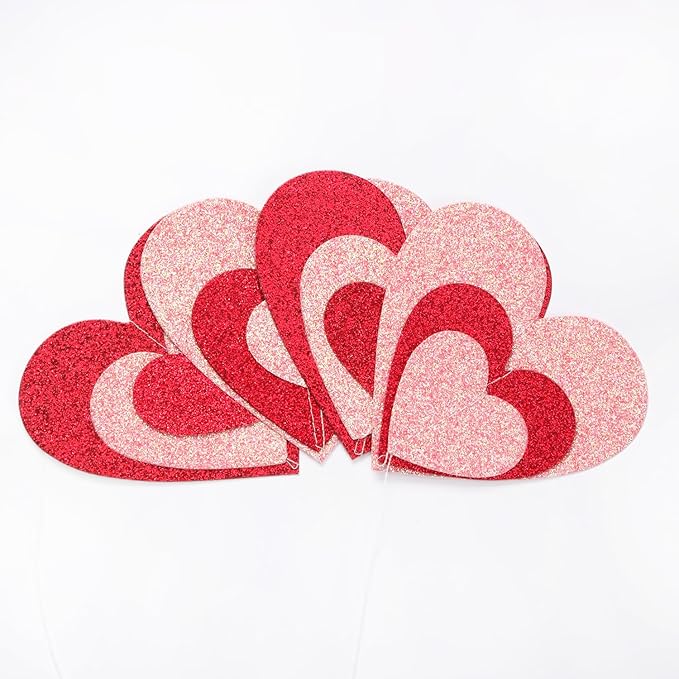 Red Pink Party-Decoration Heart Garland - 40ft Galentines Hanging Paper - Image 6