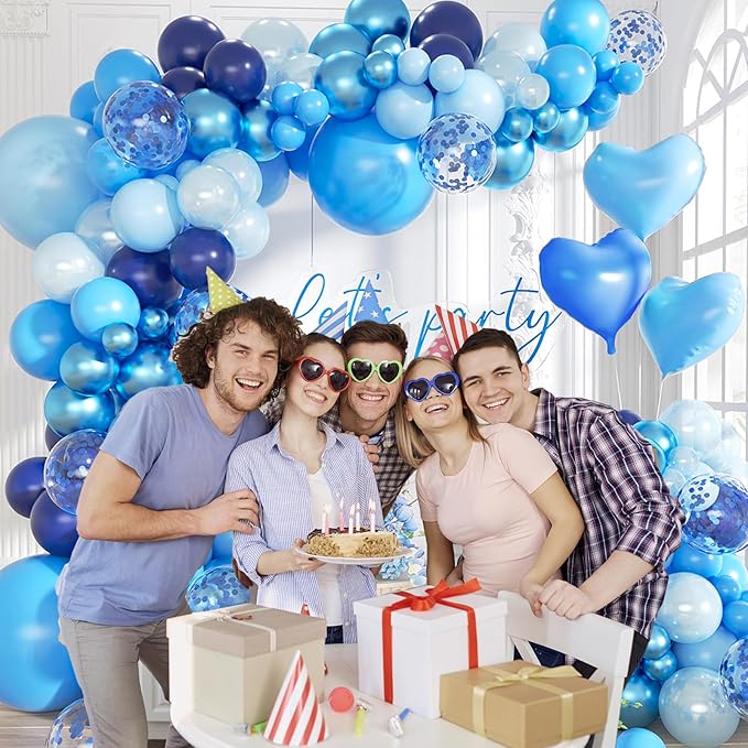 Blue Balloon and Metallic Blue Balloons Garland Arch Kit - Image 7