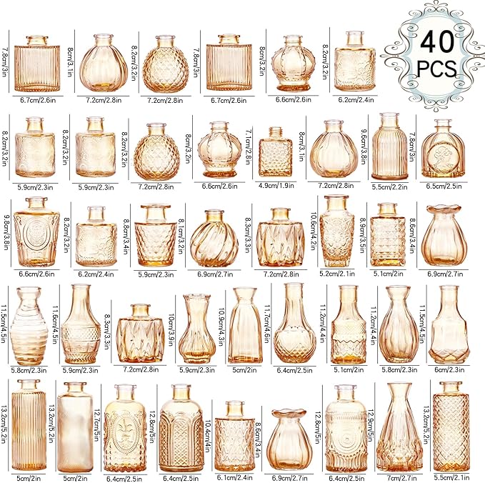 Bud Vases Set of 40 Pcs, Small Flower Vases - Image 3