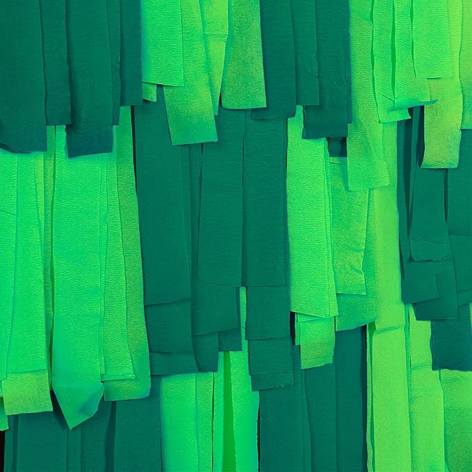 PartyWoo Crepe Paper Streamers 4 Rolls 328ft, Shades of Green - Image 2