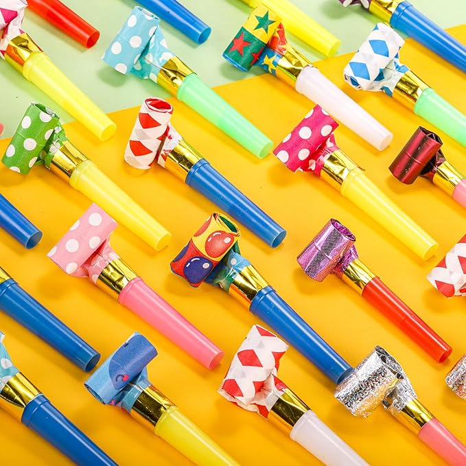 Hedume 200 Pieces Party Blower, Noisemakers Blowouts Whistles, Colorful - Image 4