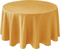 Biscaynebay Fall Tablecloth Textured Fabric Round Tablecloths 90", Fall Gold by Biscaynebay