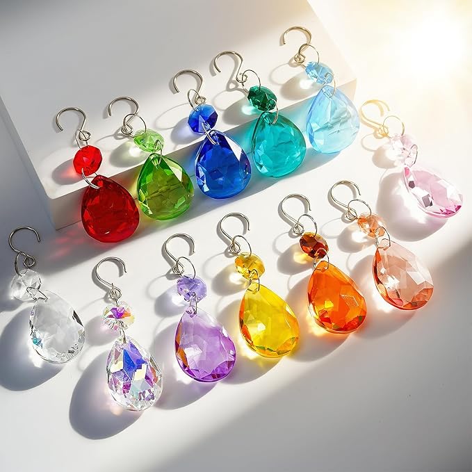 H&D HYALINE & DORA 3Inch Crystal Suncatcher Bauhinia Prisms Pendants 10Pcs - Image 9