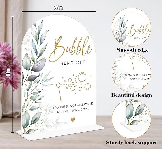 Acrylic Wedding Signs, Wedding Reception Signage, Bridal Shower Table Decor - Image 2