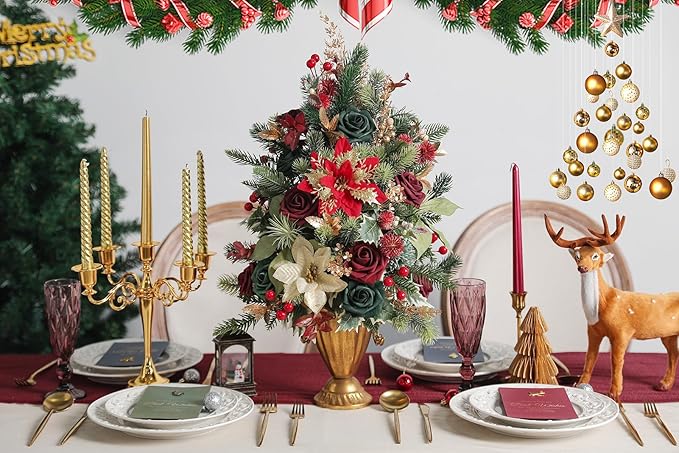 Serra Flora Artificial Christmas Flowers Greenery Combo Box Set Faux Flowers - Image 2