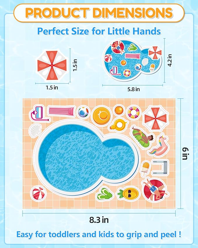Aowplc 32 Sheets Make‑a‑Pool Stickers - Image 4