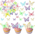 Ephlyn 40Pcs Edible Butterfly Cupcake Toppers 3D Butterfly Cake Picks Mixed by Ephlyn