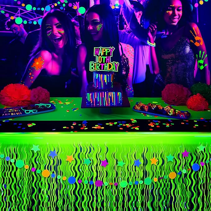 Mega-L Glow in The Dark Party Supplies, 2 Pack Neon Party Decorations - Image 6