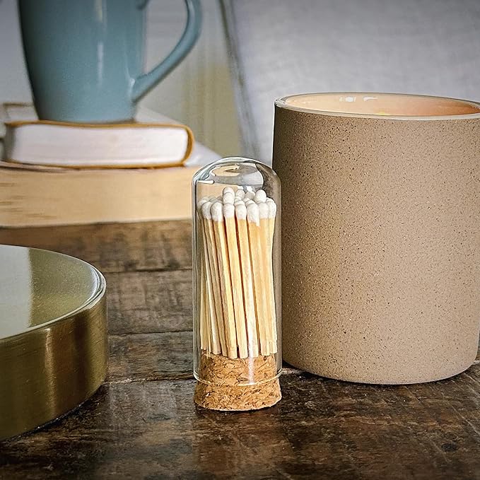 2" White Tip Matches with 3 Mini Cloche Jar + Striker Stickers Included | 100 - Image 3
