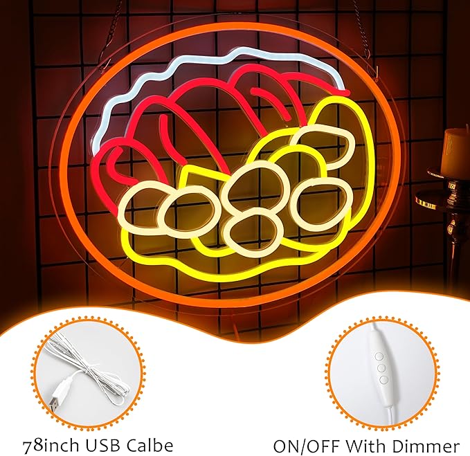 LISIGNVE Curry Meat Dish Neon Sign Beef Curry Sign Neon Light - Image 2