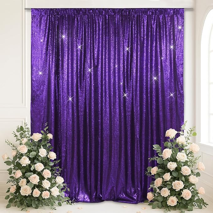 SquarePie Sequin Backdrop Less Transparent Background Sparkly Curtain - Image 5
