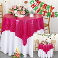 ShinyBeauty Hot Pink Tablecloths Square 36X36 Inch 2 Pieces Small Tablecloth by ShinyBeauty