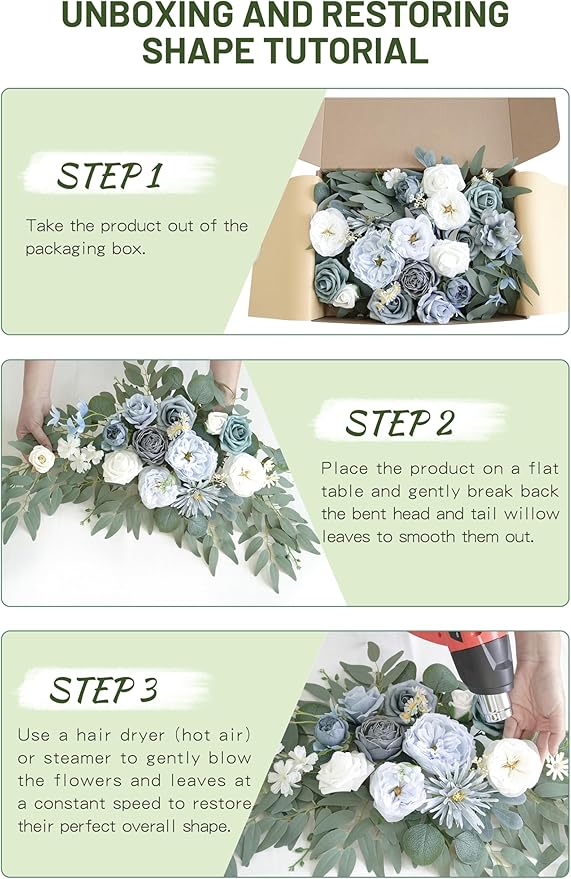 Faux Flower Swag Set of 2 for Wedding Welcome Signs Floral Swag Wedding - Image 7