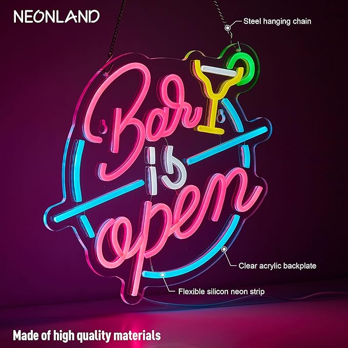 Bar Open Neon Sign for Wall Decor Open Beer Bar LED Light up Signs - Image 2