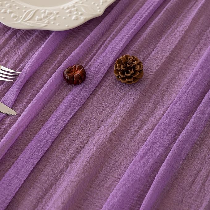 6pcs Lilac Gauze Rustic Cheesecloth Table Runner 120 Inch 10 FT - Image 3