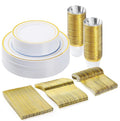 BESTVIP 150PCS Plastic Dinnerware Set, Anniversary, Includes: Dinner Plates by Bestvip